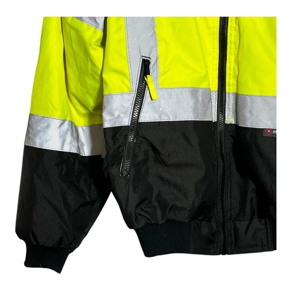 Majestic High Visibility Safety Jacket Class 3 Yellow Workwear Mens M - Picture 3 of 15